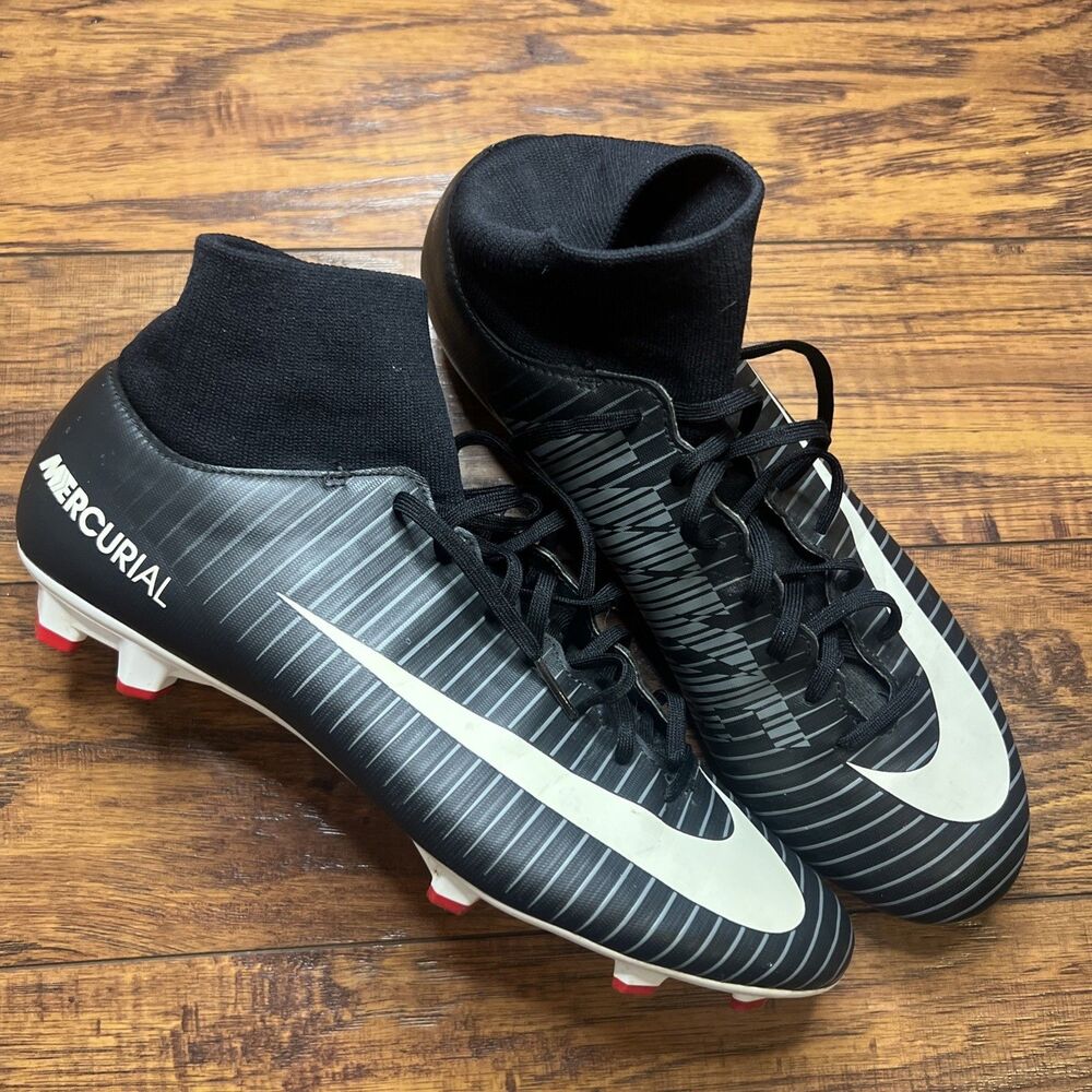 Nike Mercurial Victory VI Dynamic Fit FG Soccer Cleats Black Shoes Mens Sz 10